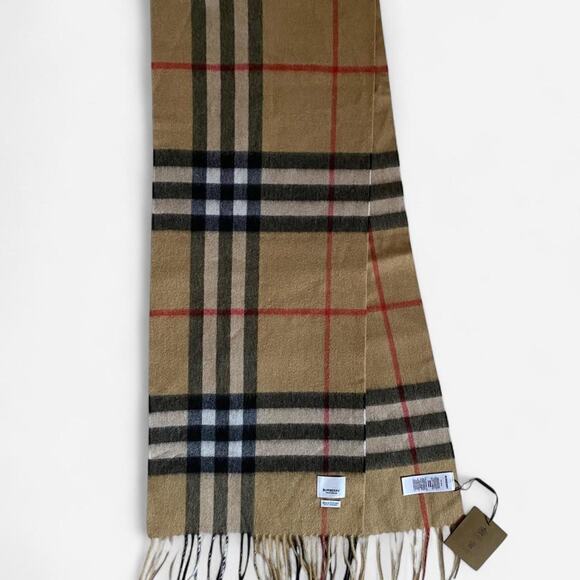 Burberry Check Cashmere Scarf Archive Beige - Picture 6 of 7